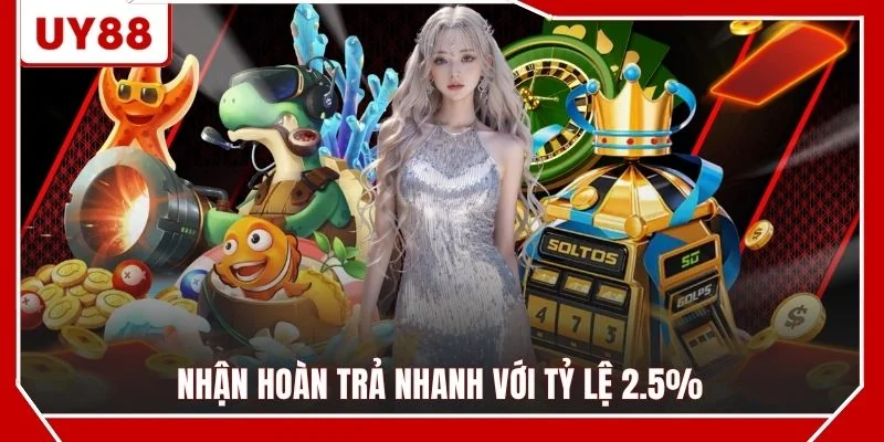 Nhận hoàn trả nhanh với tỷ lệ 2.5%
